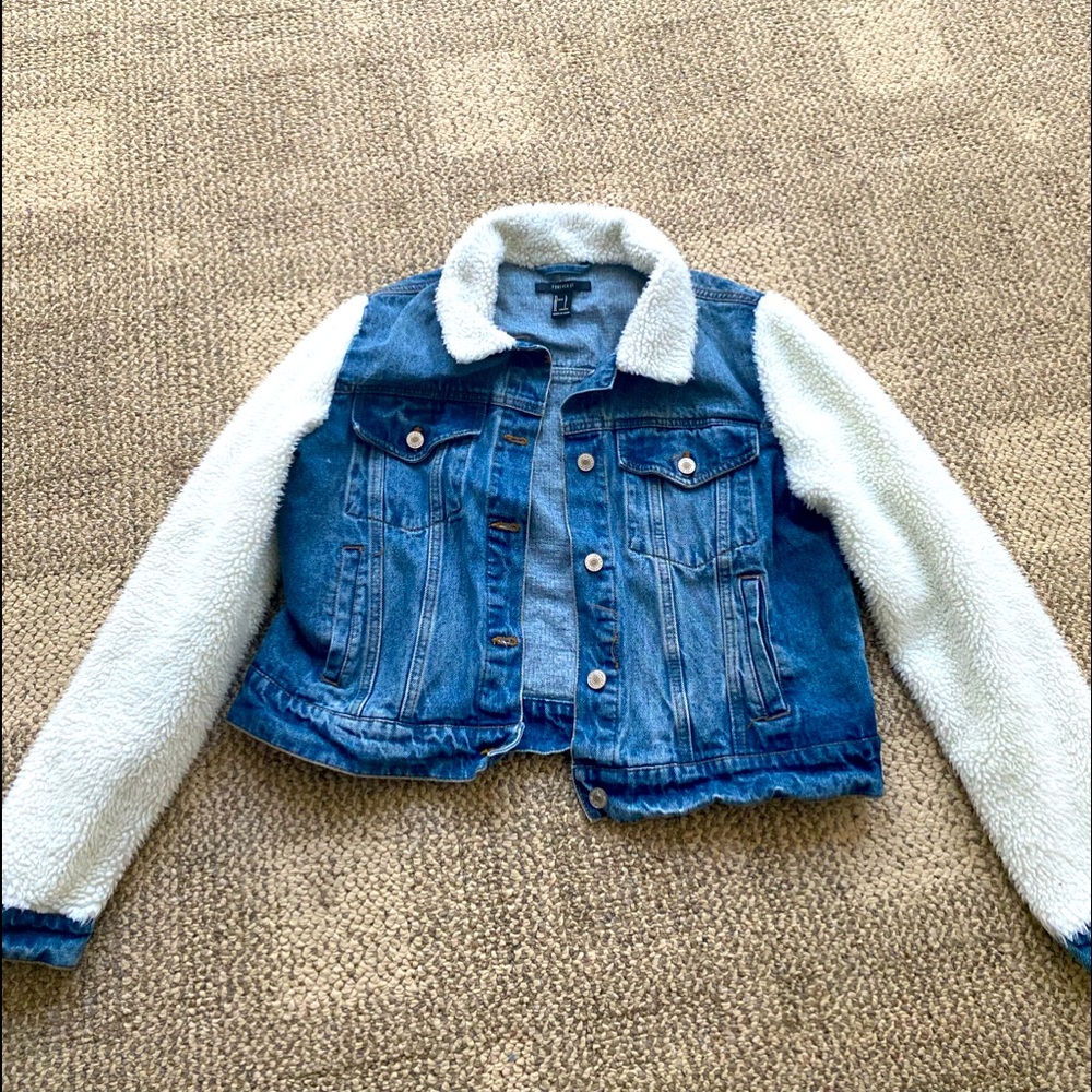 Womens fleece jean jacket